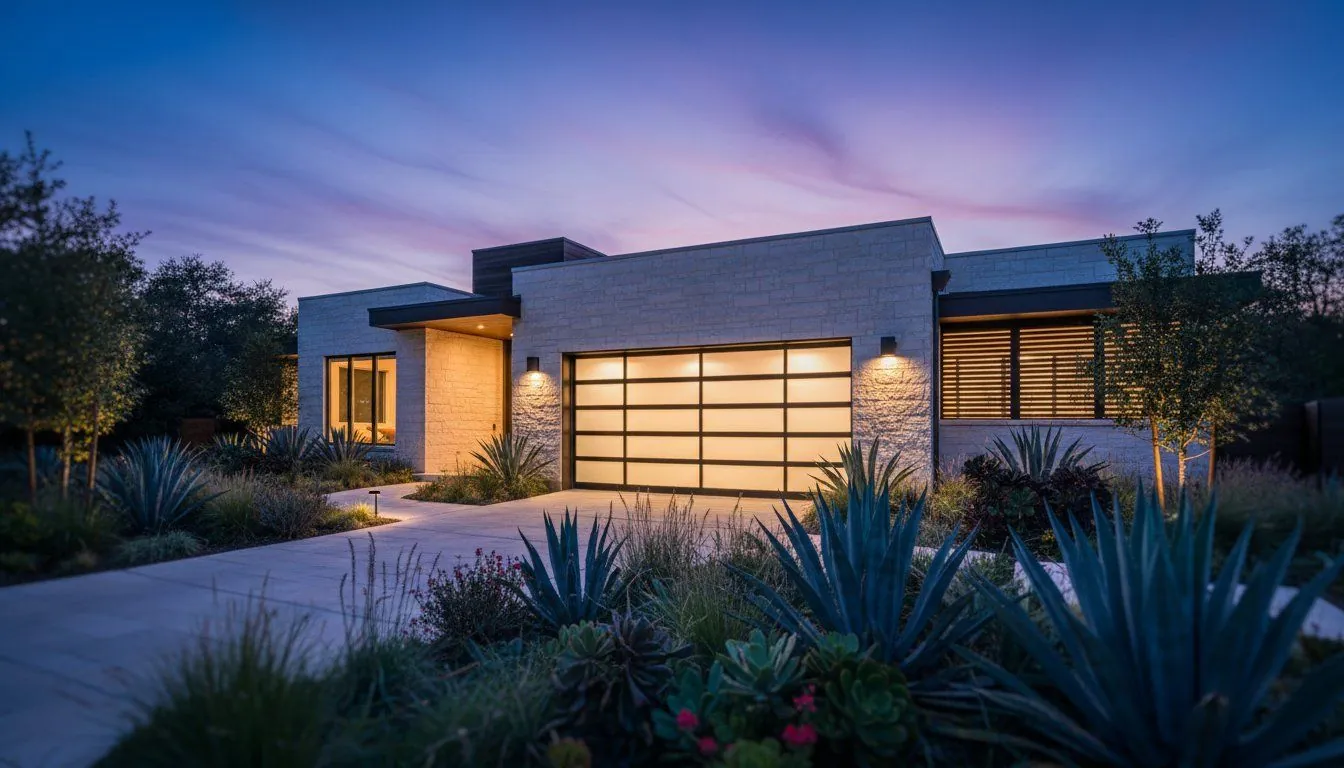 Beautiful Austin home with garage door