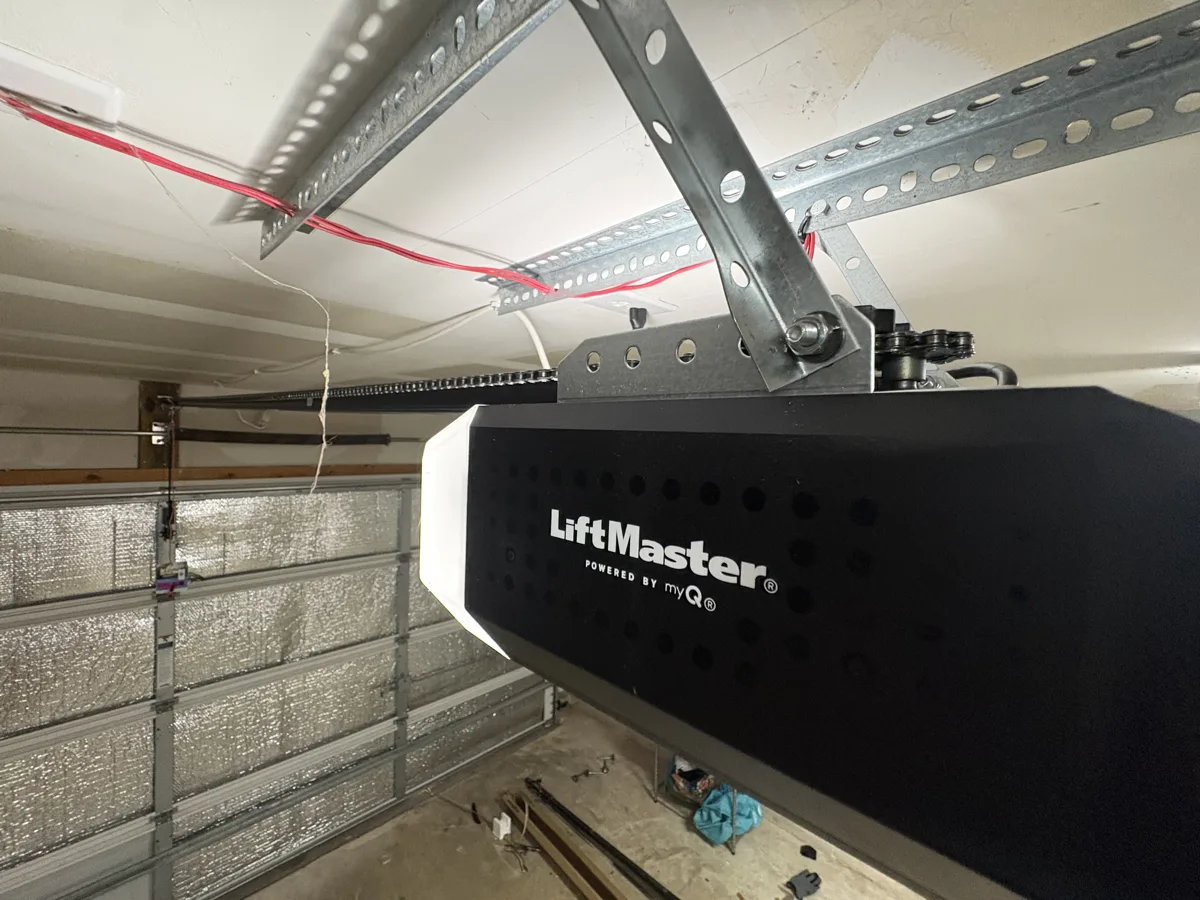 LiftMaster myQ garage door opener installed by Let's Roll Garage Doors in Austin TX